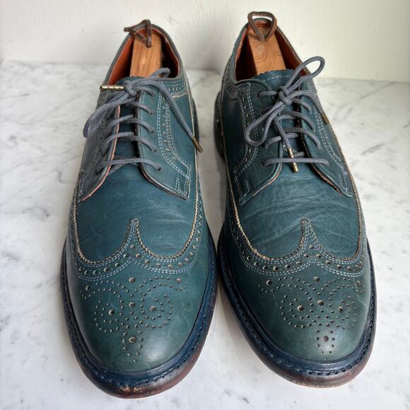 Florsheim by Duckie Brown Teal Leather Brogue Oxfords Men’s 10.5D Heritage Prep - Picture 13 of 16